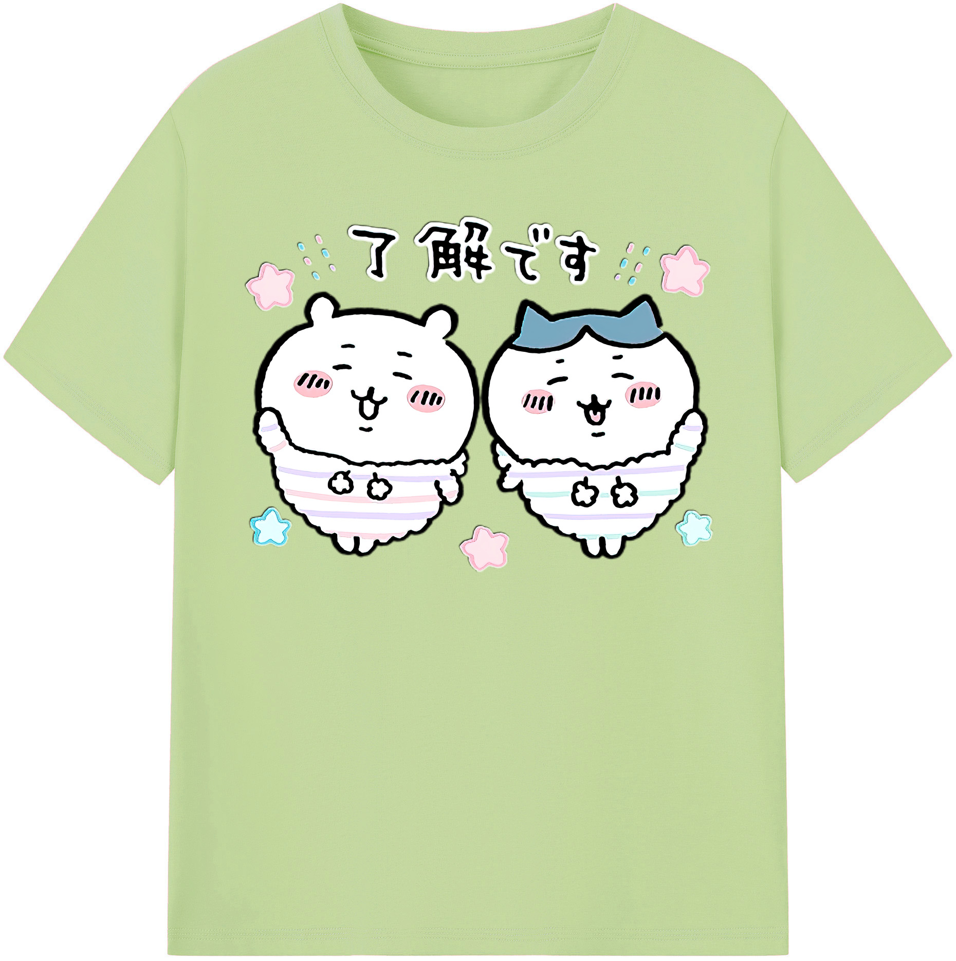 （画像用） ちいかわ ハチワレ Chii-kawa hachiware 綿100％半袖Tシャツ（フロントプリント）